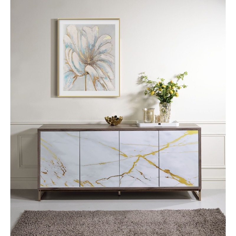 Paavan – Console Cabinet – White / ChampagneChampagne
