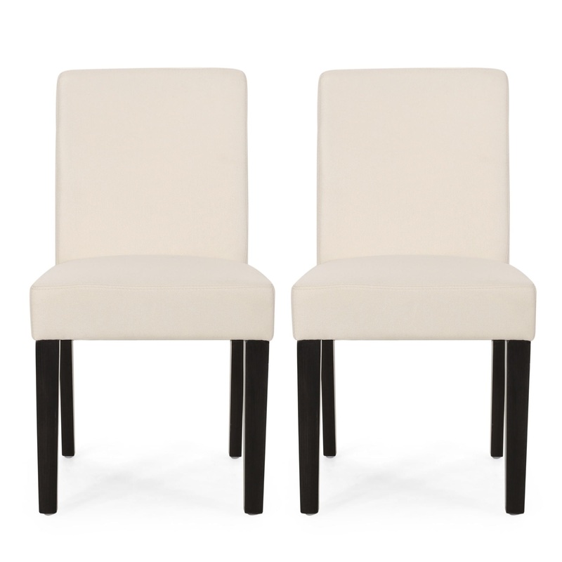 Contemporary Dining Chair With Upholstered Seating And Tapered Legs