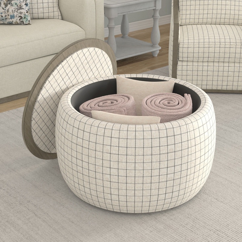 Revel – Storage Ottoman – White