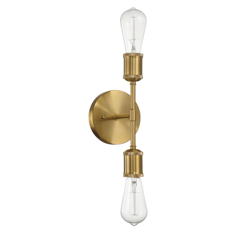 Reverie – Double Lights Bathroom Wall Sconce Over Mirror – Clear / Gold