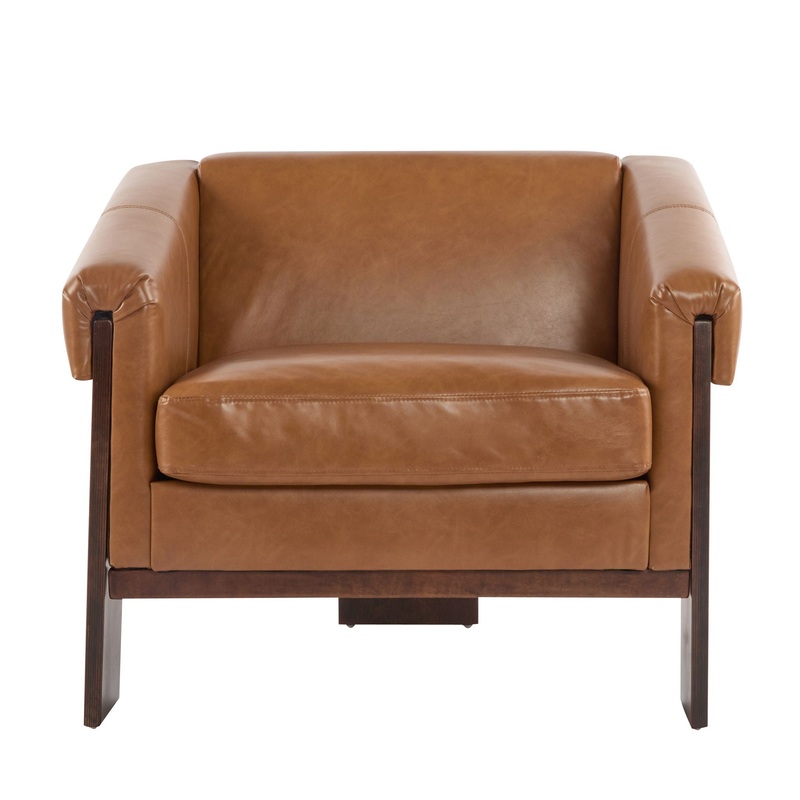 Sierra – Vintage Modern Accent Chair With Deep Cushions And Wide Armrests