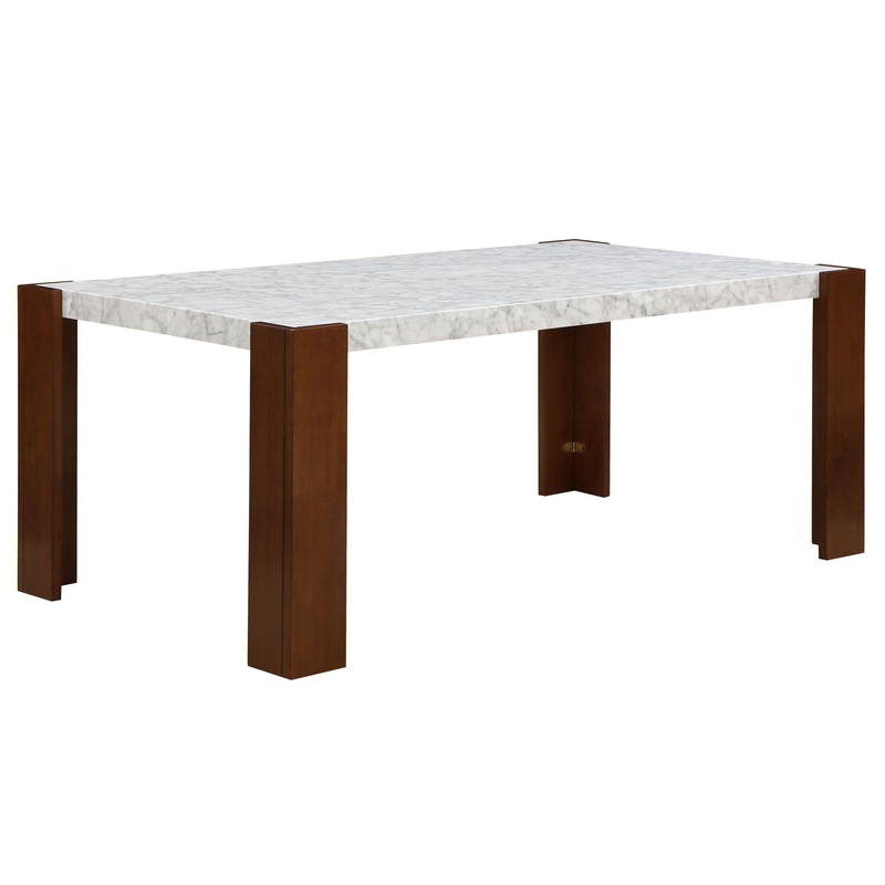 Hettie – Dining Table With Engineered Stone Top – Brown