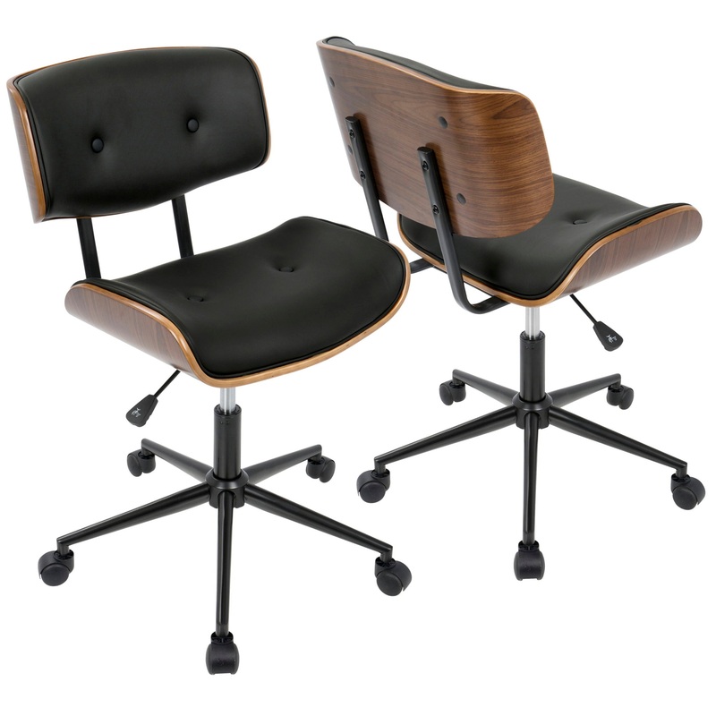 Lombardi – Mid Century Modern Adjustable Office Chair With Swivel