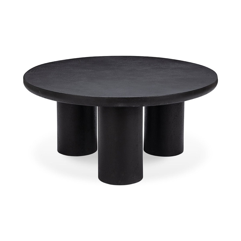 Anzio – Outdoor 36 Concrete Coffee Table – Black
