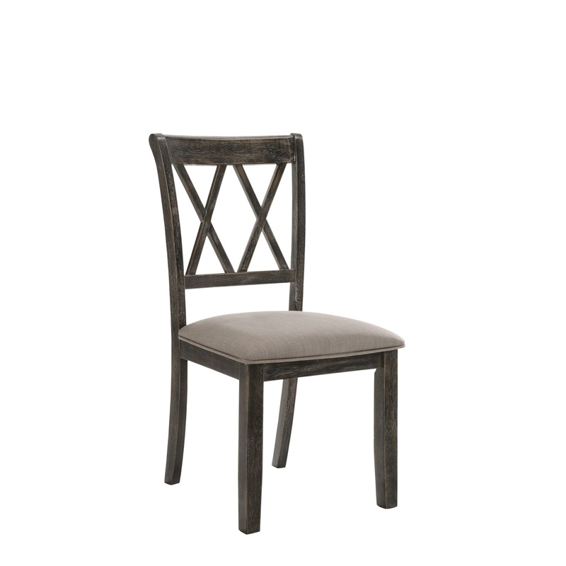 Claudia II – Weathered Side Chair (Set of 2) – Beige / Gray