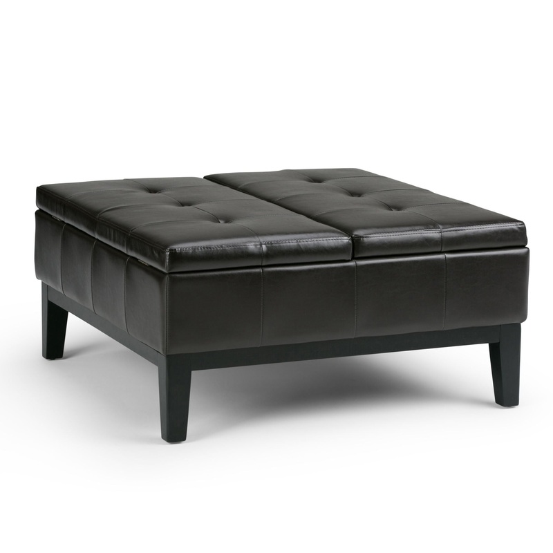 Dover – Square Coffee Table Storage Ottoman – Tanners Brown