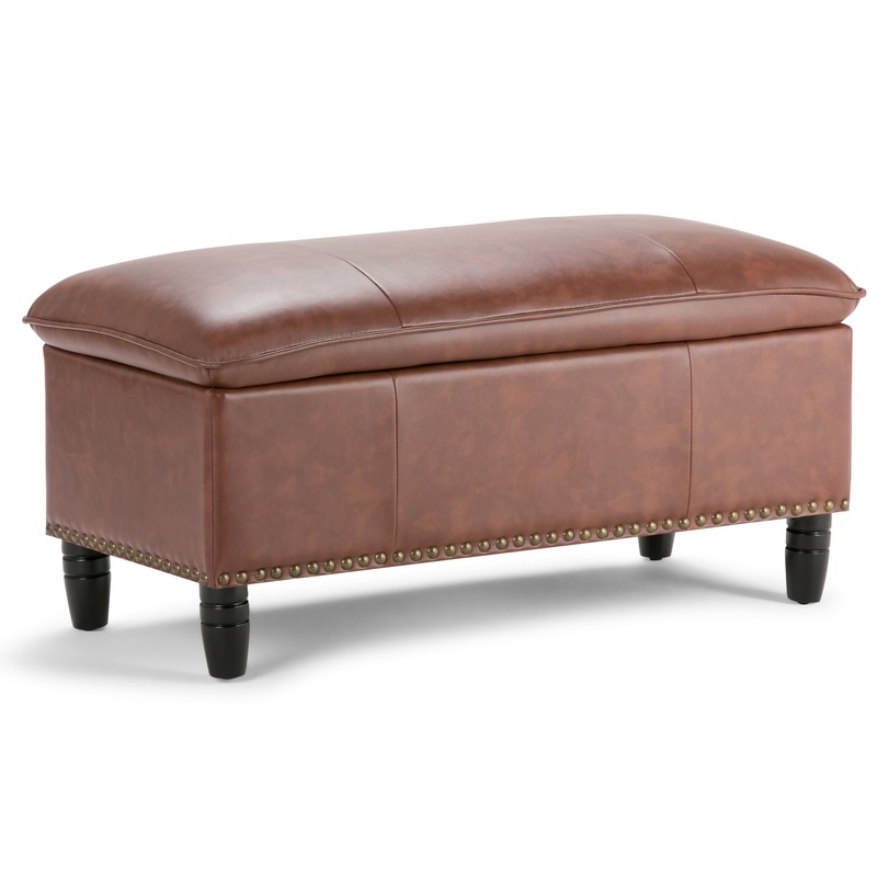 Emily – Storage Ottoman – Cognac