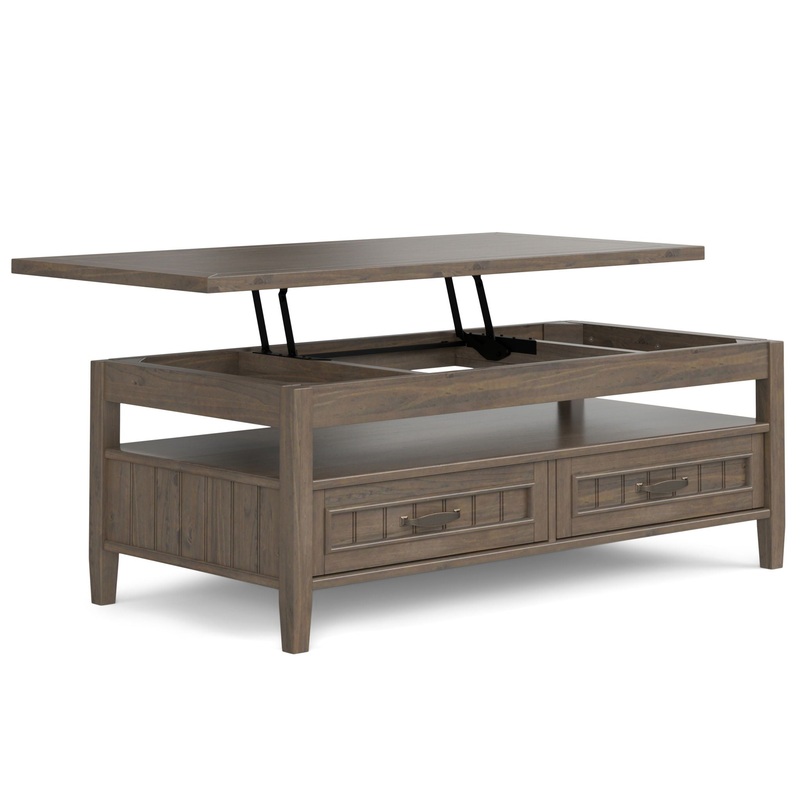 Lev – Lift Top Coffee Table – Smoky Brown
