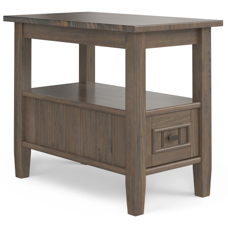 Lev – Narrow End Table – Smoky Brown
