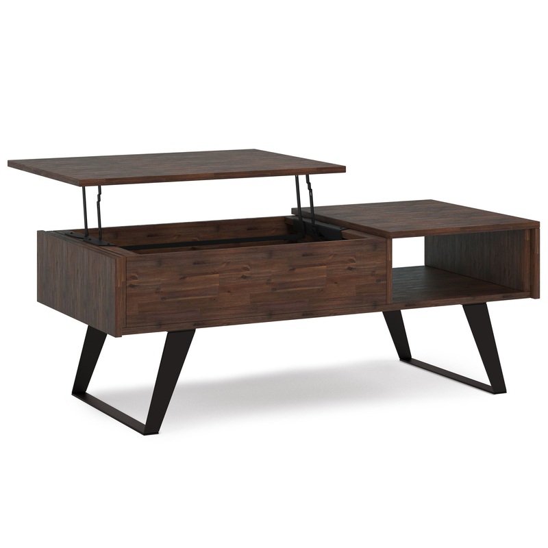Lowry – Lift Top Coffee Table – Distressed Charcoal Brown