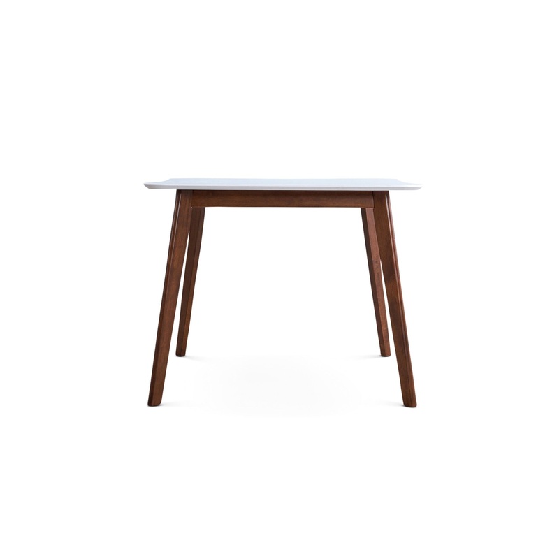Benton – Modern Top Dining Table – Brown / Walnut Brown / White
