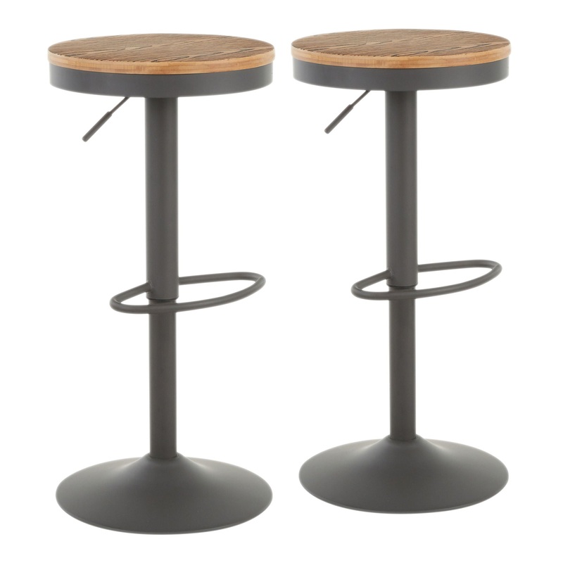 Dakota – Industrial Adjustable Barstool (Set of 2)