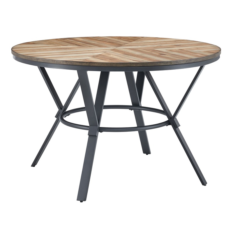 Modern Style Indoor Dining Round Table With Metal Legs – Light Birch