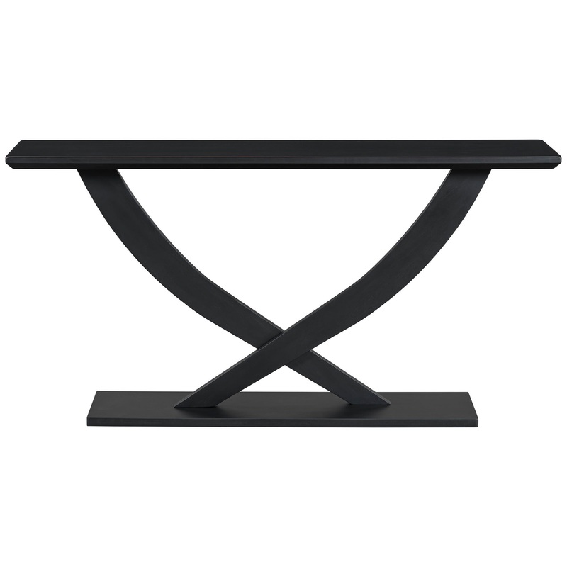 Console Table With Cross Leg Base And Reinforced Support Plate