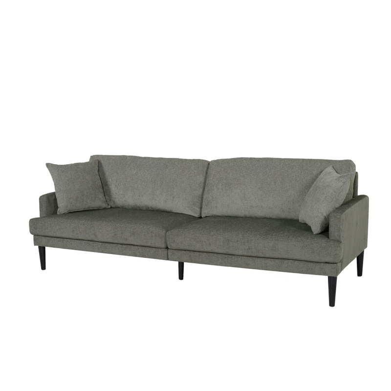 Contemporary 3 Seater Sofa With Plush Upholstery – Gray