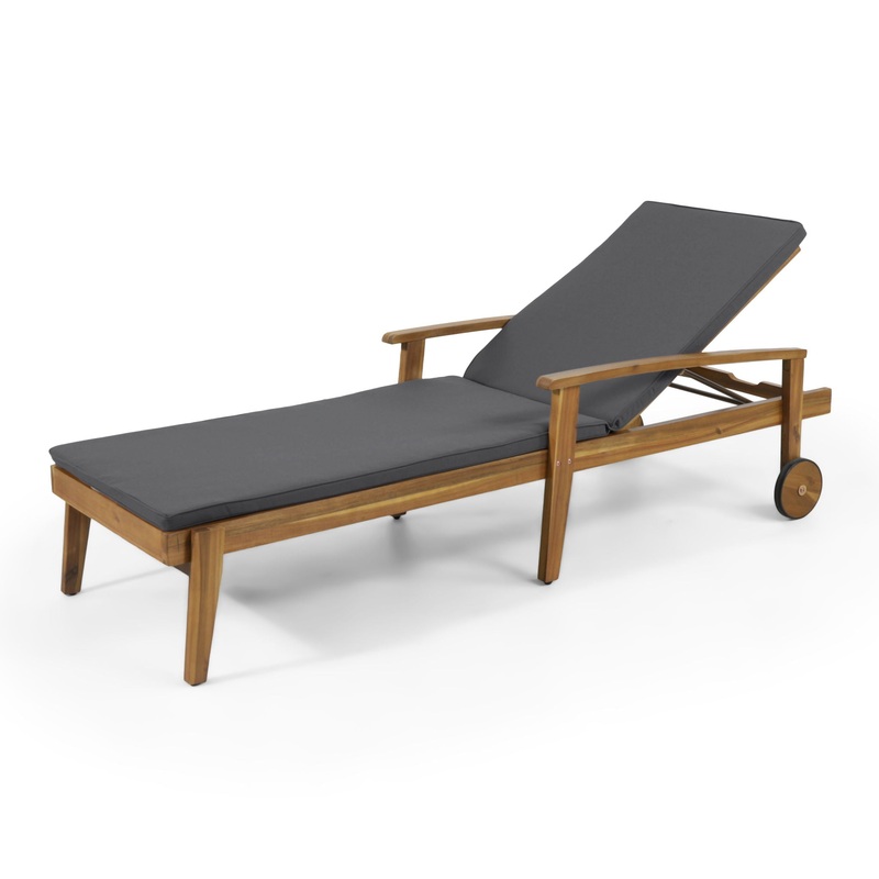 Jason – Black Chaise Lounge Adjustable Acacia Wood Outdoor Furniture