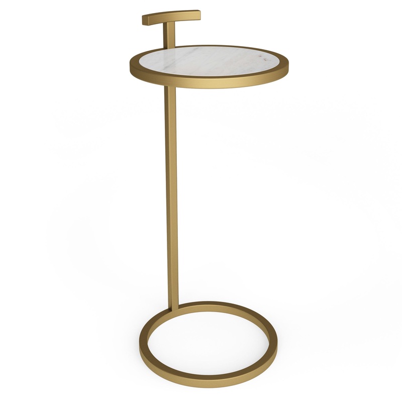 Brook – C Side Table – White / Gold