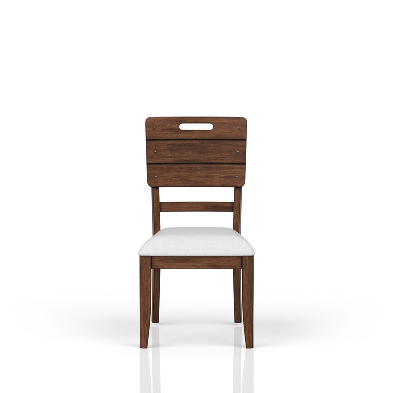 Casual Side Dining Chair Contrasting Upholstered Seat (Set of 2) – Brown