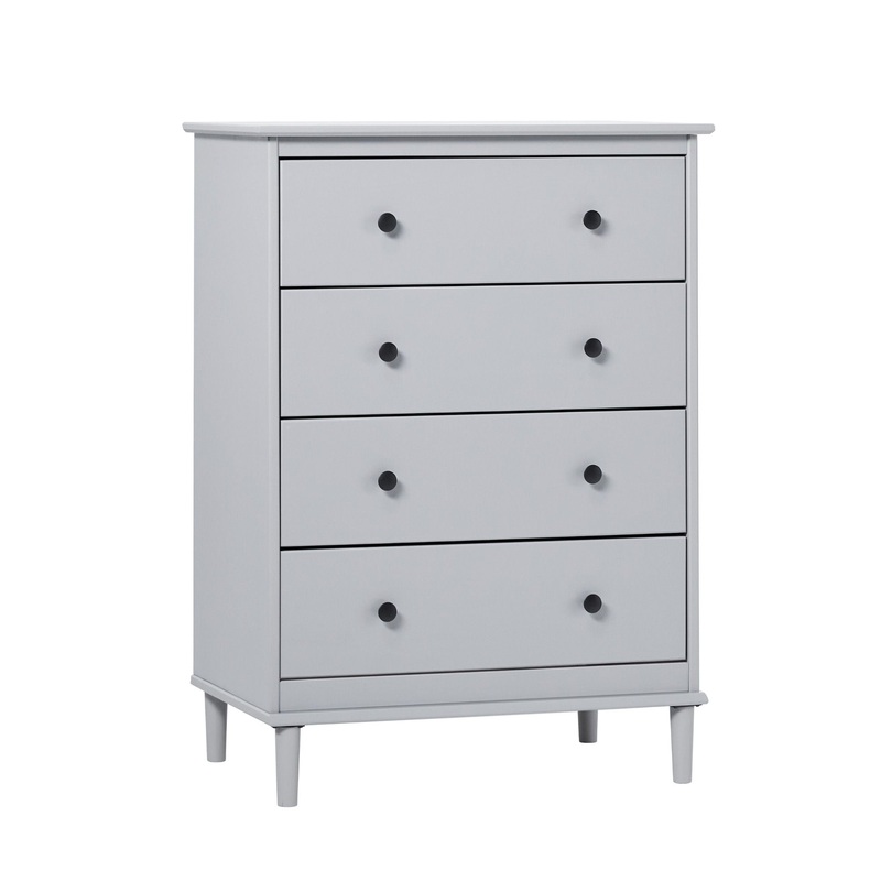 Classic 4 Drawer Solid Wood Dresser – Gray