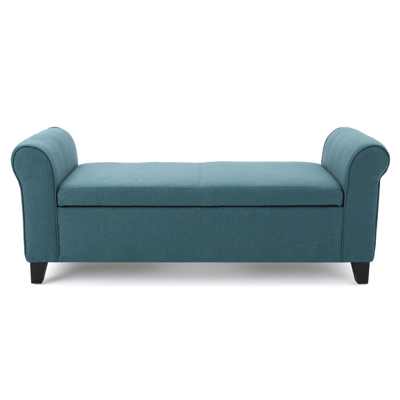 Hayes – Armed Storage Bench With Rolled Arms And Button Tufting