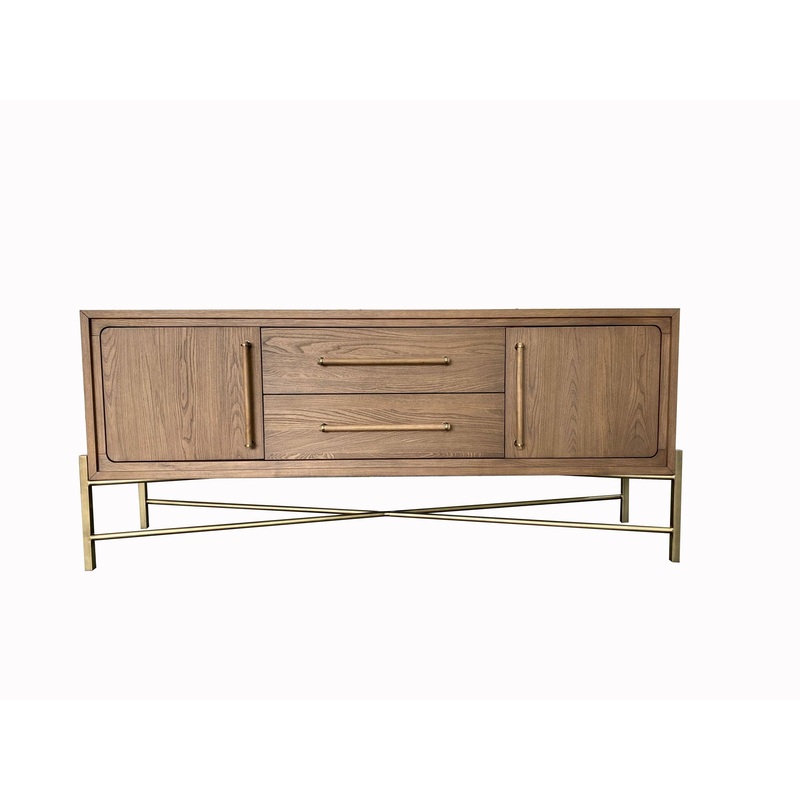 Metal Base Sideboard – Light Brown