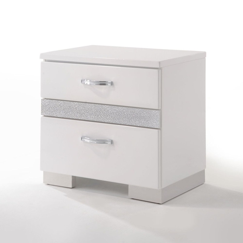 Naima II – High Gloss Nightstand – White
