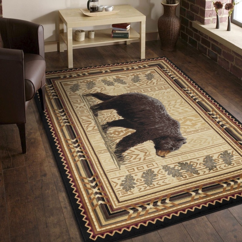 Nature’s Nest – 5’3 X 7’3 Lodge Area Rug – Black