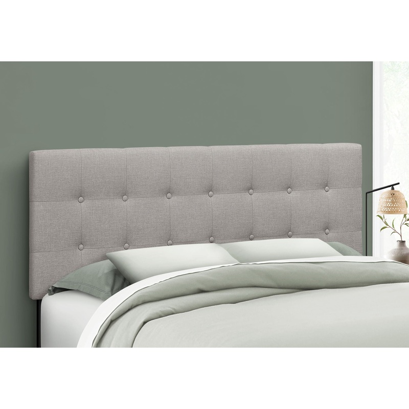 Queen Size, Bed Headboard Only, Upholstered, Durable Construction – Gray