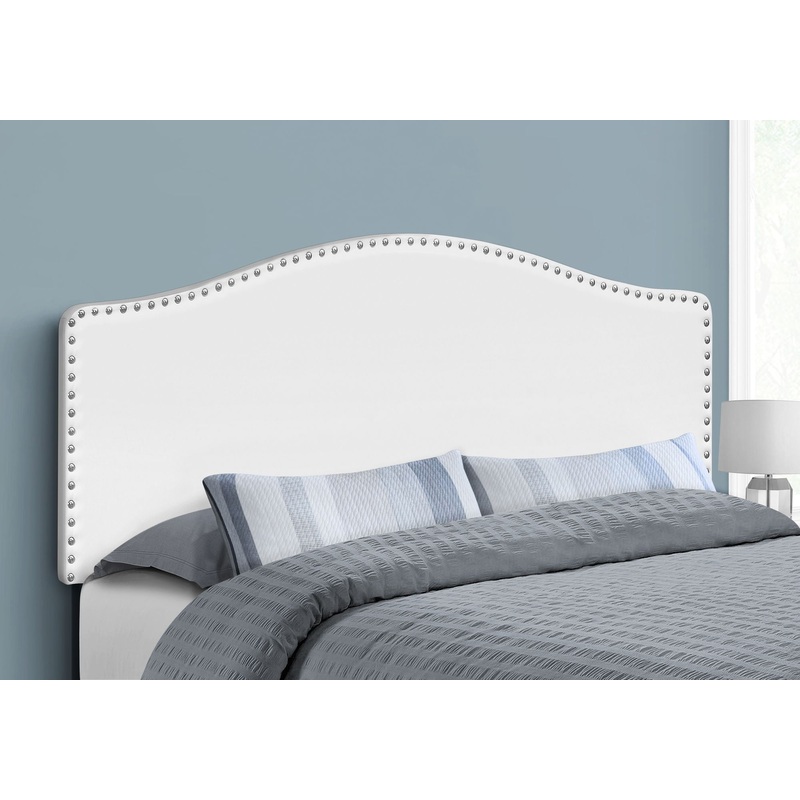 Queen Size, Bed Headboard Only, Upholstered, Transitional – White