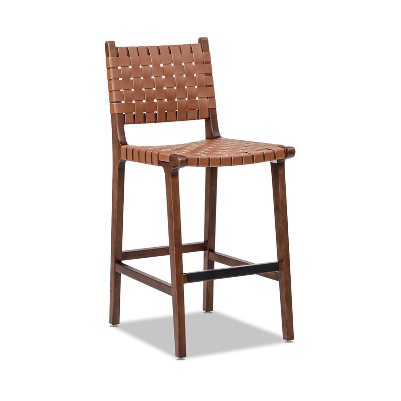 Andre – Counter Stool With Back – Pecan Brown
