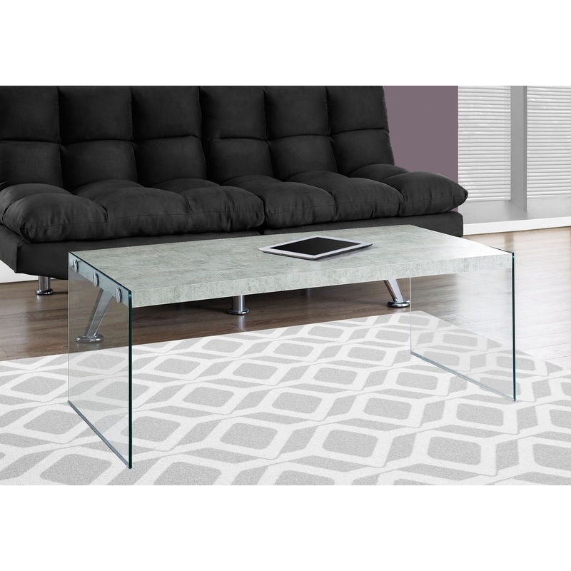 Coffee Table Rectangular For Living Room Clear Tempered Glass