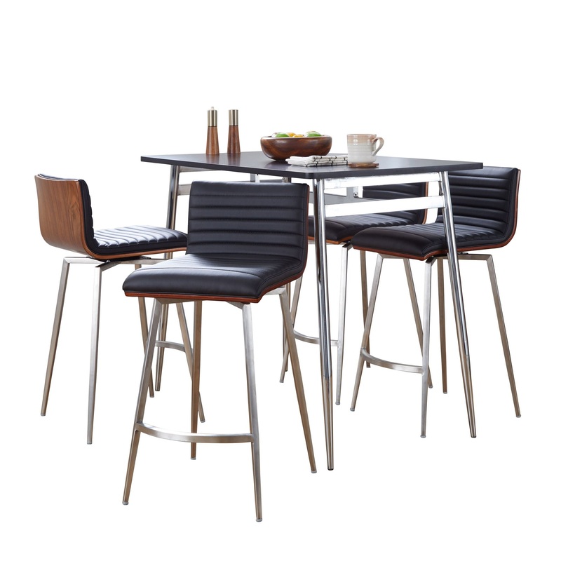 Marcel Mason – 5 Piece Swivel Contemporary Counter Height Dining Set