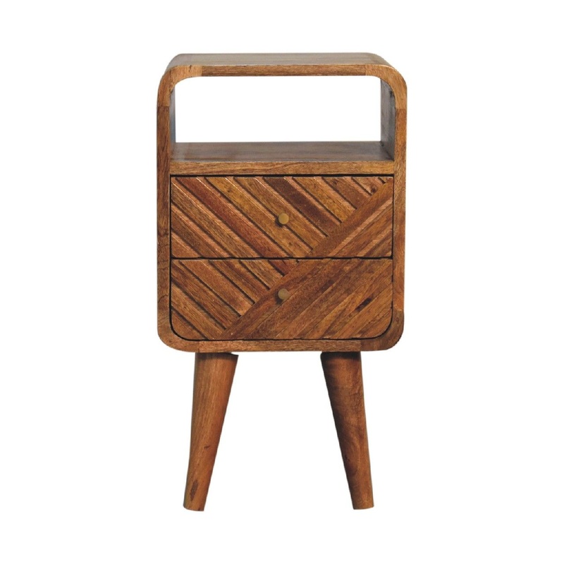 Mini Lille Curved Nightstand – Oak