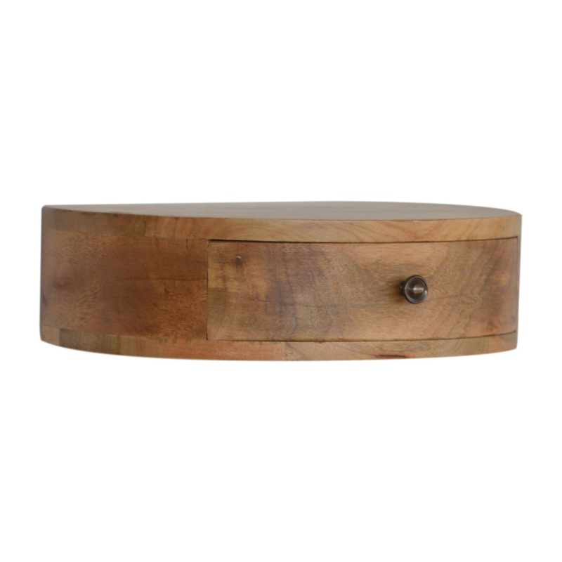 Wall Mounted Rounded Nightstand – Oak