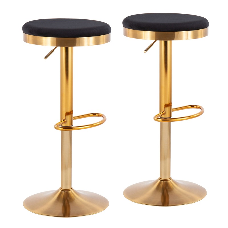 Dakota – Contemporary Upholste Adjustable Barstool (Set of 2)