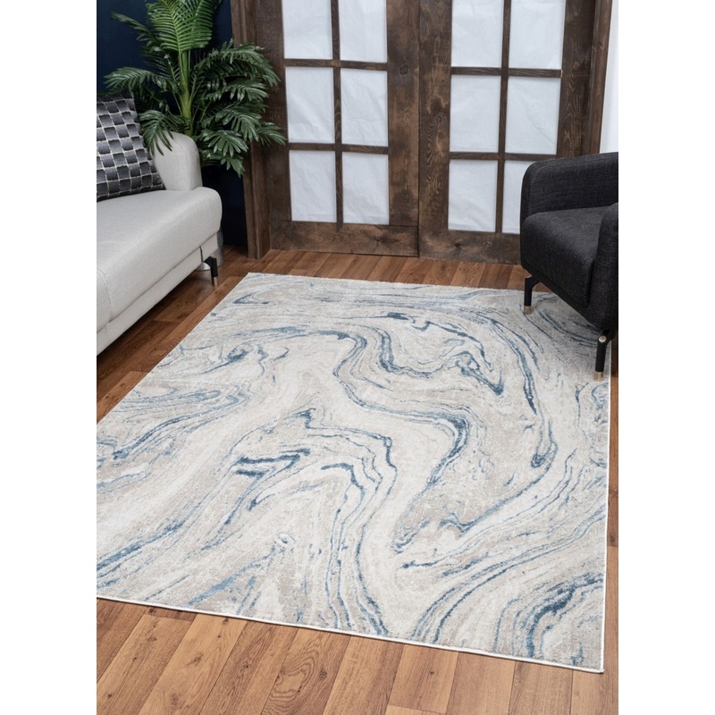 Elegance – 5’3 X 7’3 Polyester Area Rug – Ivory