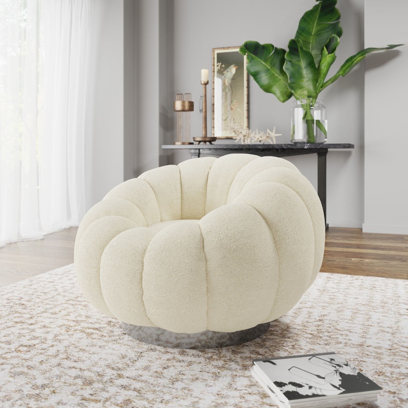 Lillie – Pumpkin Swivel Accent Chair