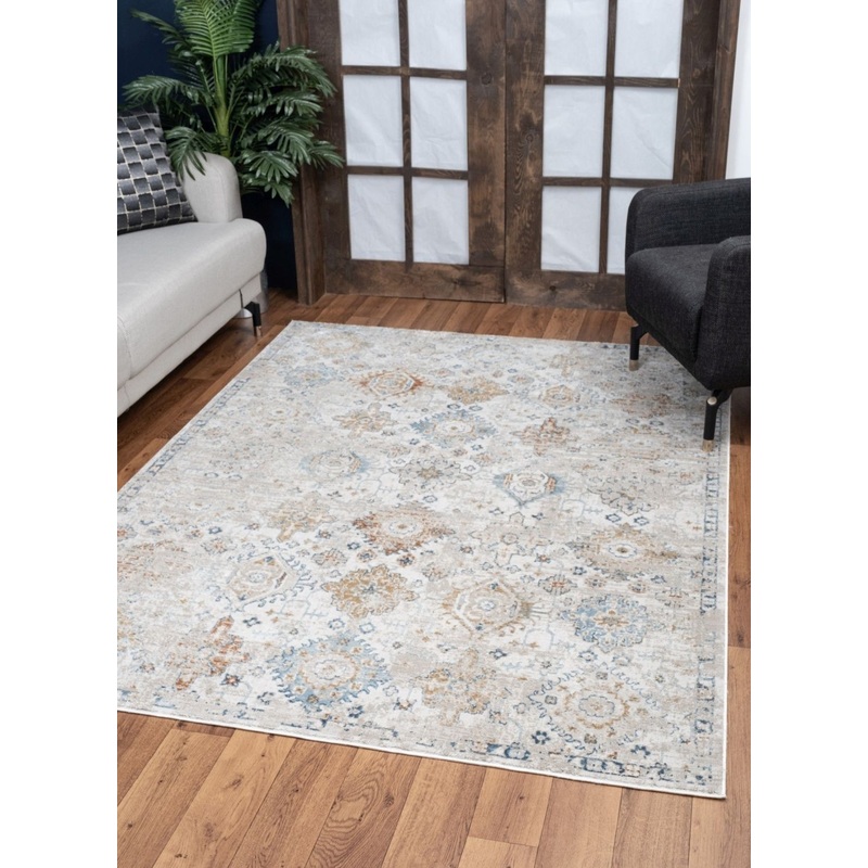 Noble – 5’3 X 7’3 Area Rug Polyester – Ivory
