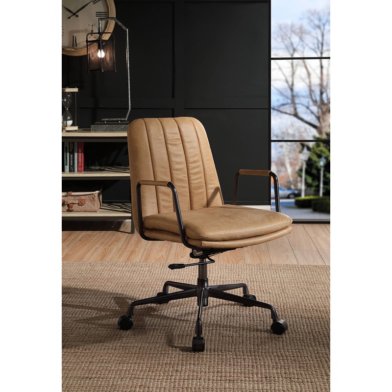 Eclarn – Top Grain Leather Office Chair – Brown