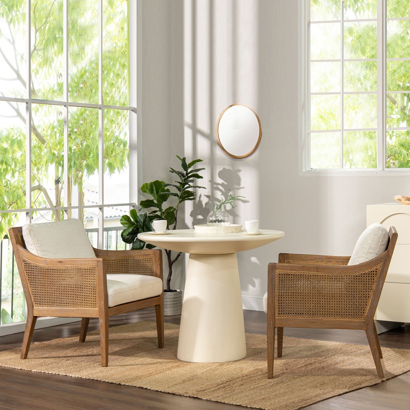 Ontario – Upholstered Accent Arm Chair – Natural White