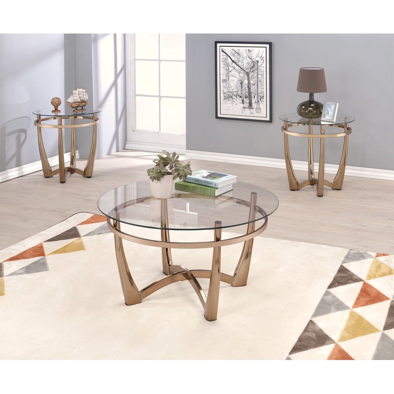 Orlando – Clear Glass Coffee Table – Champagne