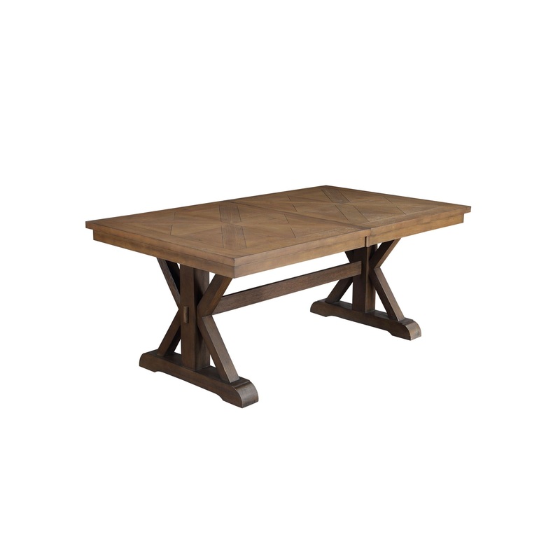 Pascaline – Rustic Dining Table – Brown / Oak