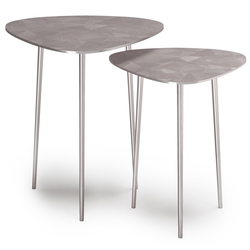 Shelton – 2 Piece Metal Nesting Table – Nickel