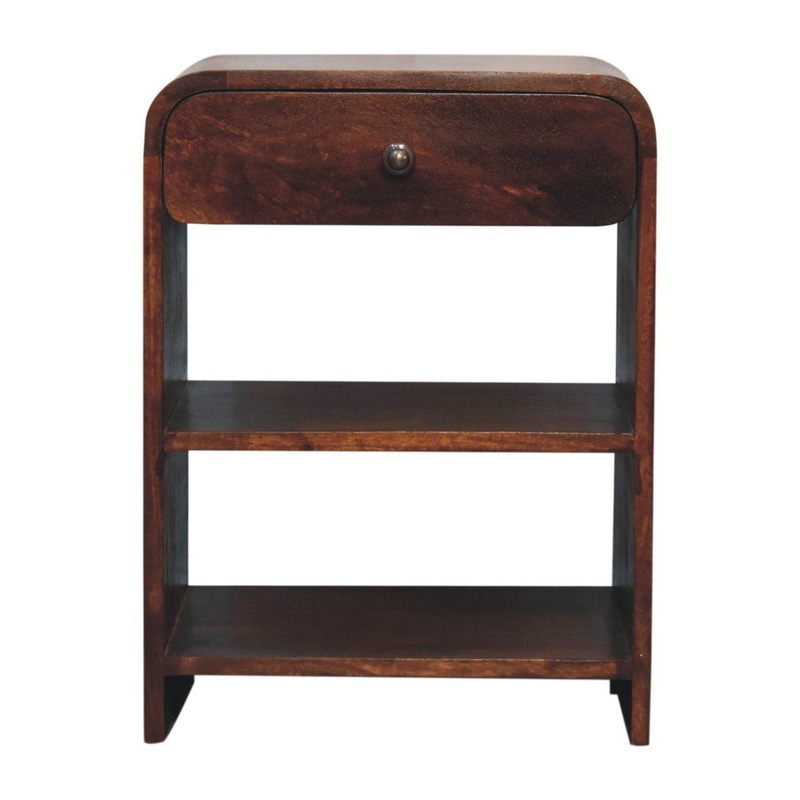 Aspen – Open Bedside Table – Dark Brown