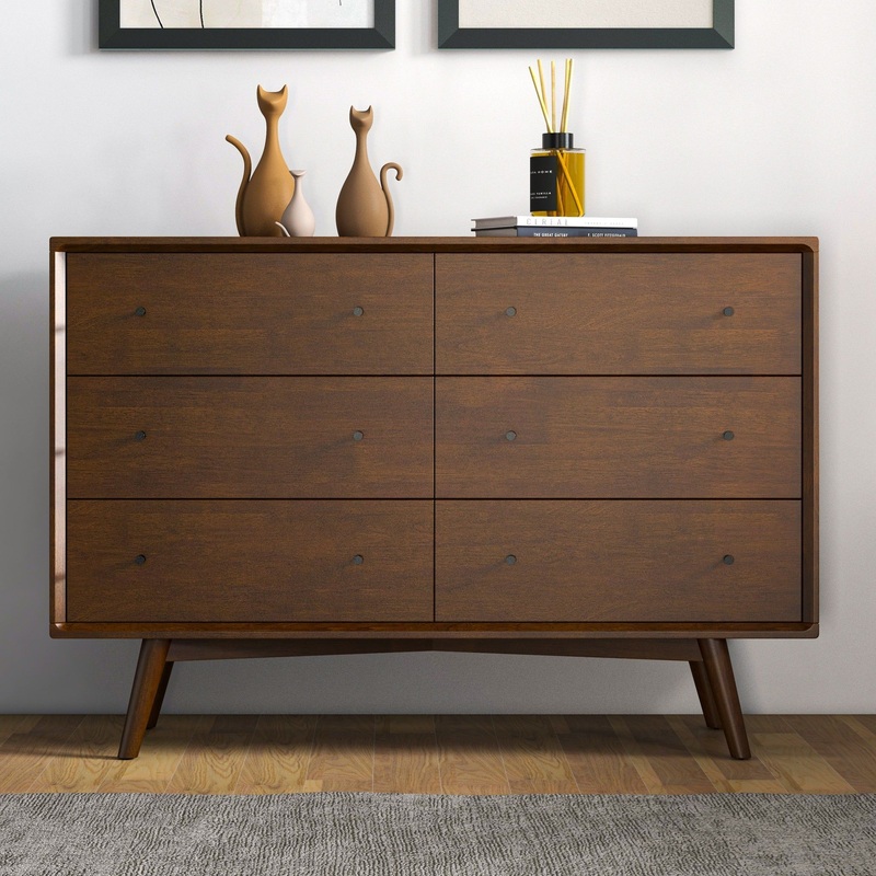 Caroline – Mid-Century Modern Solid Wood Dresser – Brown