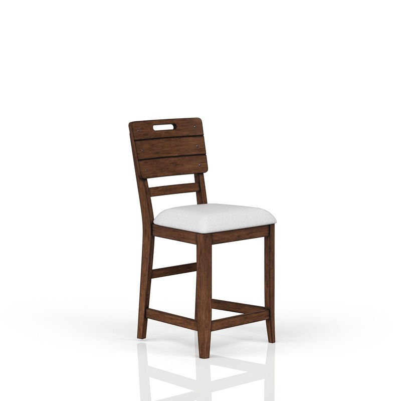Casual Counter Stool Contrasting Upholstered Seat (Set of 2) – Brown