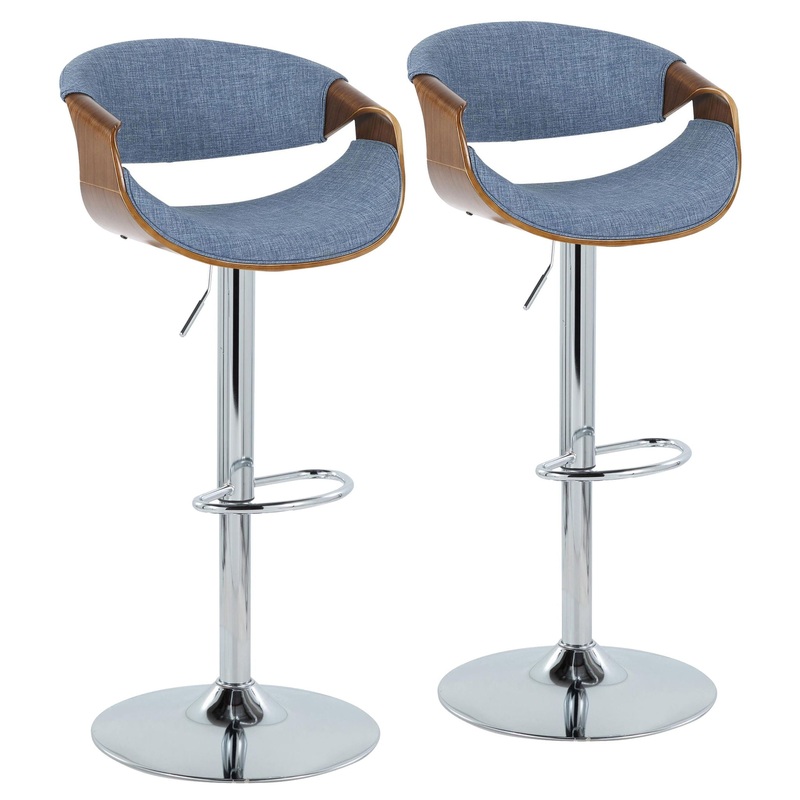 Curvo – Mid Century Modern Adjustable Barstool & Swivel (Set of 2)