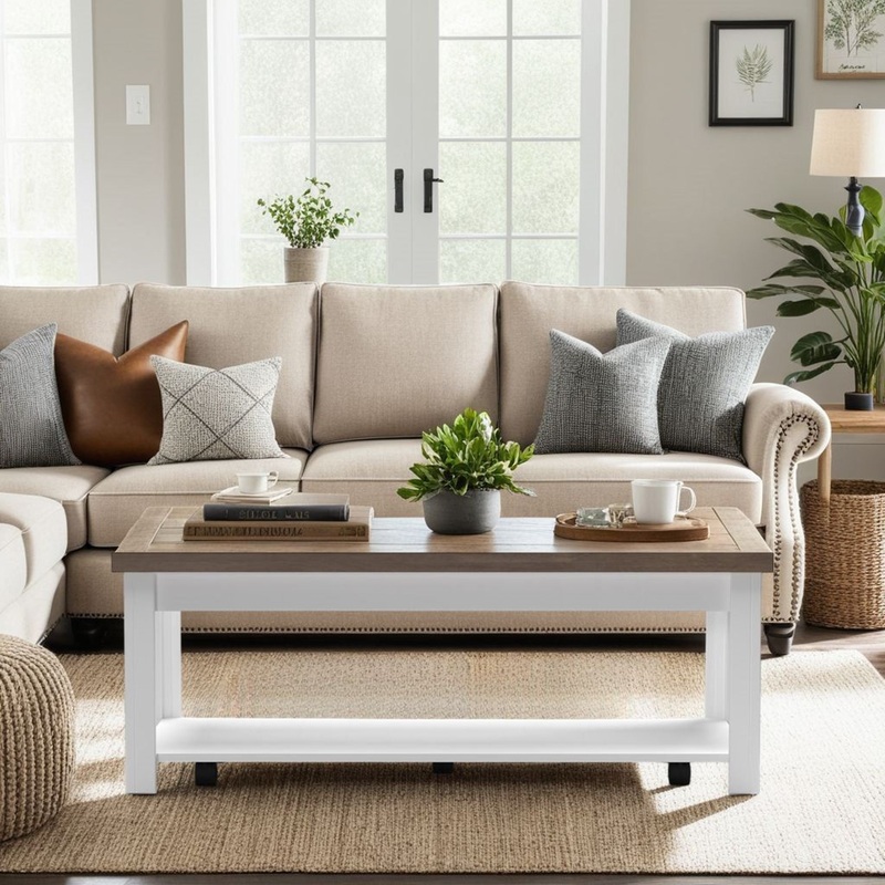 Hampton – Hampton – Coffee Table – Jasmine Whitewash / Barnwood