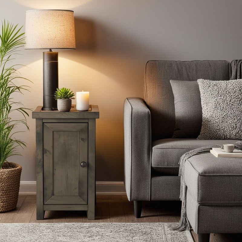 Joshua Creek – Chairside Table – Barnwood