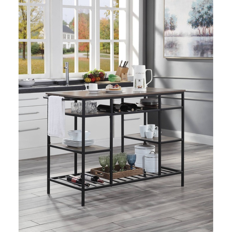 Lona – Kitchen Island – Rustic Oak / Black